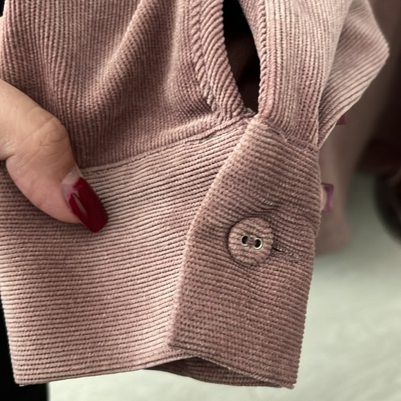 Zara Mauve Corduroy Button Down - Picture 3 of 4